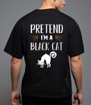 Pretend i'm a black cat funny cartoon halloween costume t-shirt T-Shirt