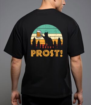 Prost cat silhouette retro bavarian oktoberfest t-shirt T-Shirt