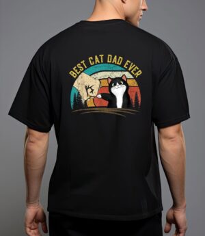 Retro best cat dad ever father's day cat daddy gifts t-shirt T-Shirt