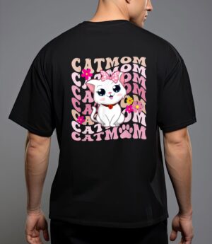 Retro cat mom groovy cute kitten cat lover t-shirt T-Shirt