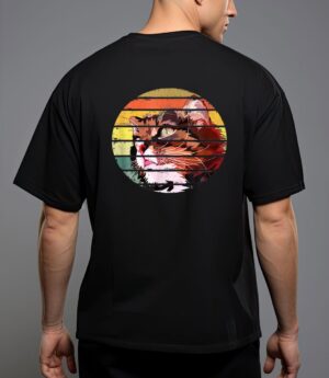 Retro vintage colorful cat for lovers cat and pets t-shirt T-Shirt