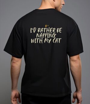 Stars funny friend saying i d rather be napping with my cat t-shirt T-Shirt