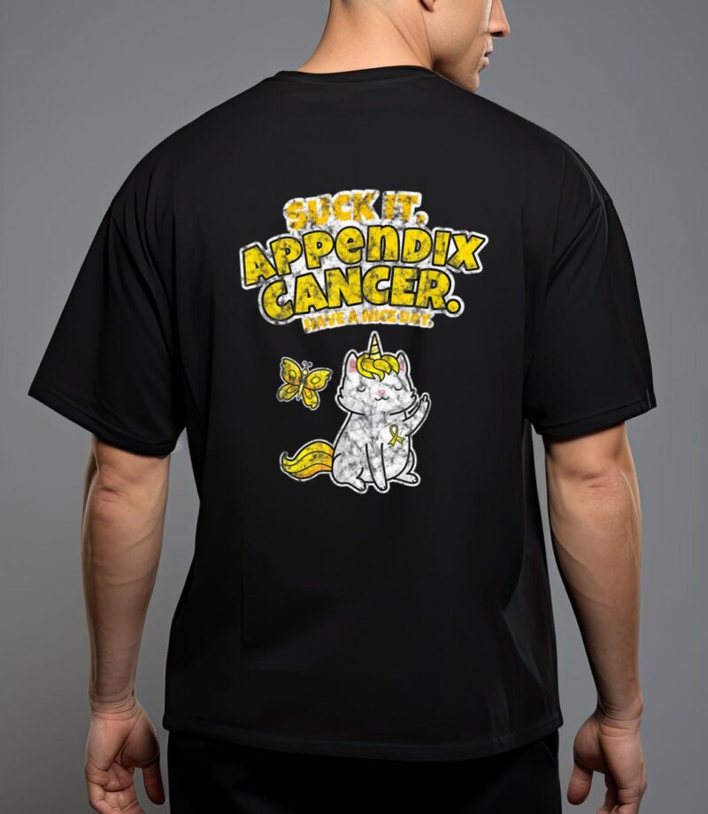 Suck it appendix cancer unicorn cat butterfly t-shirt T-Shirt