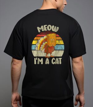 Thanksgiving funny turkey fake cat meow kitty cats lover_1 t-shirt T-Shirt