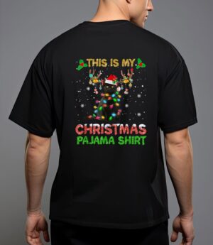 This is my christmas pajama shirt black cat lover christmas t-shirt T-Shirt