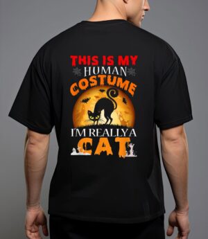 This is my human costume i'm really a cat pumkin halloween t-shirt T-Shirt