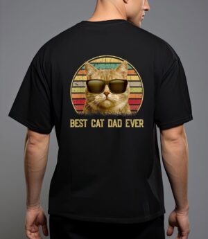 Vintage best cat dad ever cat daddy gift t-shirt T-Shirt
