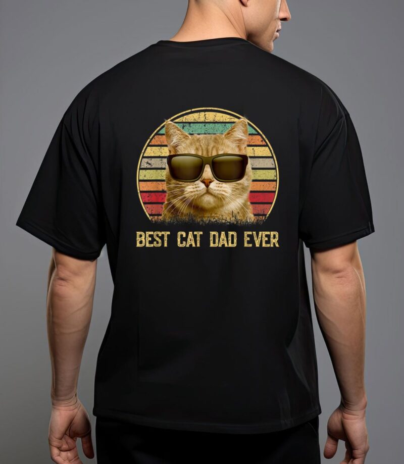 Vintage best cat dad ever cat daddy gift t-shirt T-Shirt