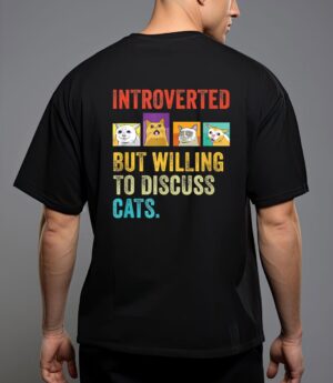 Vintage introverted but willing to discuss cats t-shirt T-Shirt